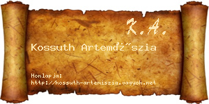 Kossuth Artemíszia névjegykártya